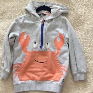 Boys Crab Hooded Pullover Sweatshirt Size 5Y